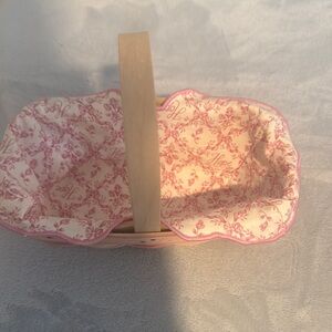 Floral Pink and Cream Basket with Handle